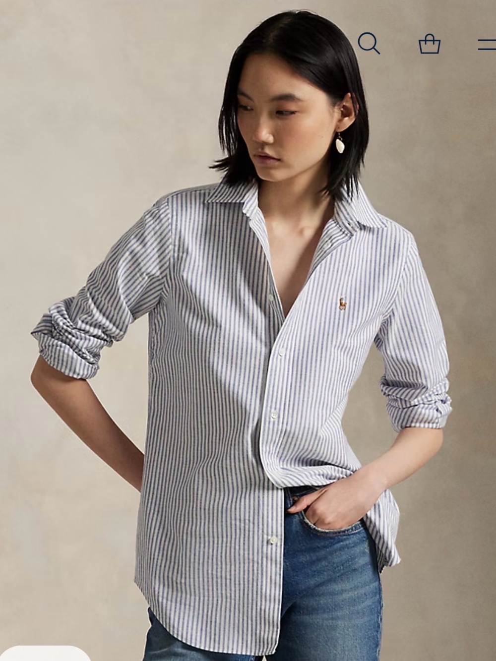 Polo Ralph Lauren Stretch Slim Fit Stripped Oxford Shirt